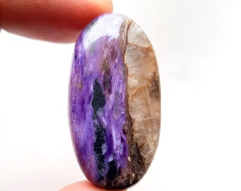 CHAROITE Cabochon Loose Gemstone For Jewelry Making | Size : 40X21X6 MM | AAA+ Natural Charoite Gemstone For Handmade Jewelry - 11383