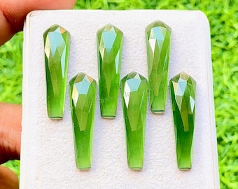 Serpentine 8X30 MM Rose Cut Fancy Kite Shape Gemstone With Flat Back 6 Pieces Lot, AAA+ Natural Serpentine Gemstone Used For Jewelry Making