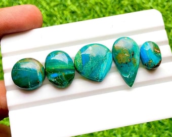 Selected Chilean Opal Cabochon Loose Gemstone 5 Pieces Lot For Jewelry Making | Size : 25-14 MM | Natural Chilean Opal Flatback Lot  - 30279