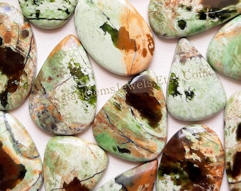 Chrome Chalcedony Cabochon Wholesale Lot By Weight With Different Shapes And Sizes Used For Jewelry Making