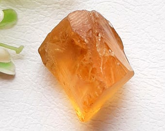 Natural Citrine Rough Loose Gemstone | Size : 16X17X14 | 30.90 Carat AAA+ Rare Raw Citrine Crystal For Jewelry Making - 6656