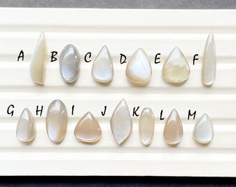 New Grey Moonstone Cabochon Loose Gemstone For Jewelry Making, AAA+ Natural Grey Moonstone For Handmade Jewelry And Wire Wrap - 28536-28548