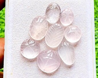 Rose Quartz Hand Carved Cabochon Loose Gemstone For Jewelry Making | Size : 16-11 MM | AAA+ Natural Rose Quartz For Wire Wrap - 24984