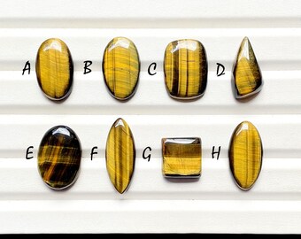 Multi Tiger's Eye Cabochon Loose Gemstone For Jewelry Making, AAA+ High Polish Multi Tiger's Eye Cabochon For Wire Wrap - 28175-28182