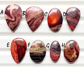 Red Snake Skin Jasper Cabochon Loose Gemstone For Jewelry Making, AAA+ Natural Red Snake Skin Jasper Cabochon For Wire Wrap - 25180-25187