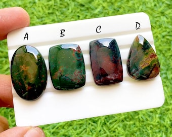 New Blood Stone Cabochon Loose Gemstone For Jewelry Making, AAA+ Natural Blood Stone Cabochon Gemstone For Wire Wrap - 38129-38132