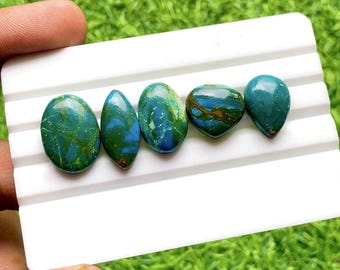 NEW Chilean Opal Cabochon Loose Gemstone 5 Pieces Lot For Jewelry Making | Size : 20-14 MM | AAA+ Natural Chilean Opal Flatback Lot  - 30280