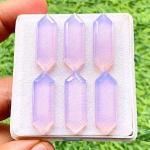 Lavender Quartz 10x30 MM Fancy Marquise Shape Rose Cut With Flat Back Gemstone 6 Pieces Lot, AAA+ Lavender Quartz Used For Jewelry Making
