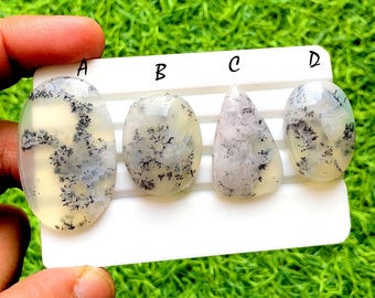 Flawless Dendritic Opal Cabochon Loose Gemstone For Jewelry Making, Dendritic Opal Gemstone For Handamde Jewelry And Wire Wrap - 34720-34723