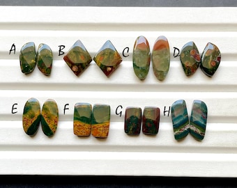 NEW Bloodstone Pair Cabochon Loose Gemstone For Jewelry Making, AAA+ Natural Bloodstone Matching Pair Cabochon For Earrings - 29216-29223