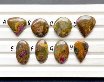 NEW Ruby Fuchsite Cabochon Loose Gemstone For Jewelry Making, AAA+ Natural Ruby Fuchsite Gemstone Cabochon For Wire Wrap- 27475-27482