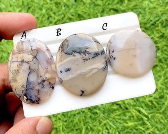 Winter Vein Dendritic Agate Cabochons, AAA+ Natural Scenic Dendritic Agate Stone, Tree Pattern Gemstone, Artisan Jewelry Supply -35623-35625