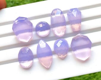 Lavender Quartz Fancy Cut Mix Shape With Flat Back Gemstone 8 Pieces Lot For Jewelry Making | Size : 20-13 MM | AAA+ Lavender Quartz - 32540
