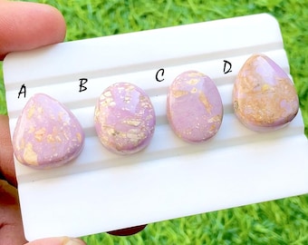 Blush Gold Phosphorite Cabochon Loose Gemstone For Jewelry Making, AAA+ Pink & Golden Natural Stone For Wire Wrap - 35586-35589