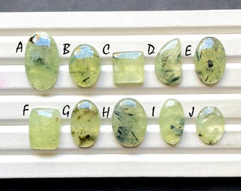 New Rutile Prehnite Cabochon Loose Gemstone For Jewelry Making, AAA+ Natural Rutile Prehnite Gemstone For Wire Wrap - 33166-33175