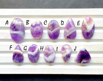 Selected Amethyst Lace Cabochon Loose Gemstone For Jewelry Making, Natural Amethyst Lace Gemstone Cabochon For Wire Wrap - 30775-30784