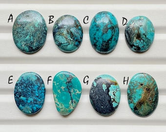 Natural Tibetan Turquoise Cabochon Loose Gemstone For Jewelry Making, AAA+ Tibetan Turquoise For Handmade Jewelry & Wire Wrap - 24182-24189