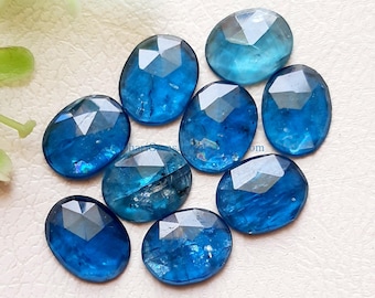 Neon Kyanite Rosecut Oval Gemstone 10 Pieces Lot | Size : 10X8 MM | AAA+ Natural Neon Kyanite With Flat Back For Handmade Jewelry
