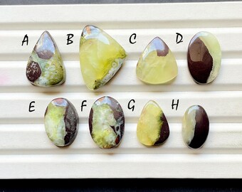 Australian Bio Prehnite Cabochon Loose Gemstone For Jewelry Making, AAA+ Natural Australian Bio Prehnite Gemstone For Wire Wrap -32404-32411