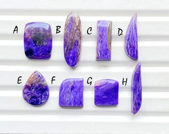 Natural Charoite Cabochon Loose Gemstone For Jewelry Making, AAA+ Charoite Gemstone For Handmade Jewelry And Wire Wrap - 26057-26064
