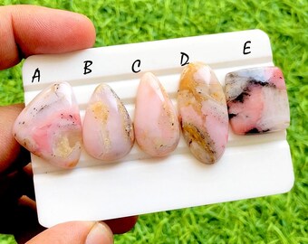 Strawberry Pink Opal Cabochon Loose Gemstone For Handmade Jewelry, AAA+ Natural Pink Opal For Jewelry Making And Wire Wrap - 36373-36377