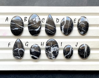 ORTHOCERAS FOSSIL Cabochon Loose Gemstone For Jewelry Making, AAA+ Natural Orthoceras Fossil Gemstone Cabochon For Wire Wrap - 31384-31393