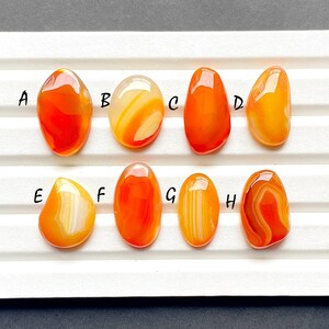 NEW Orange Agate Cabochon Loose Gemstone For Jewelry Making, AAA+ Orange Agate Gemstone For Wire Wrap & Handmade Jewelry - 27139-27146