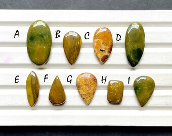 NEW Ocean Jasper Cabochon Loose Gemstone For Jewelry Making, AAA+ Natural Ocean Jasper Gemstone Cabochon For Wire Wrap - 31459-31467