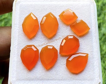 CARNELIAN Fancy Shape Pair With Flat Back Gemstone 4 Pairs Lot | Size : 12-18 MM | AAA+ Carnelian Used For Jewelry Making