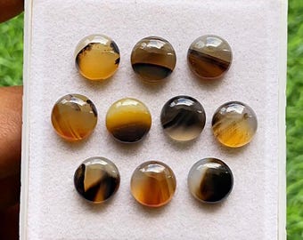 Montana Agate Round Cabochon Gemstone 10 Pieces Lot | Size : 10 MM | Natural AAA+ Montana Agate Cabochon Used For Handmade Jewelry