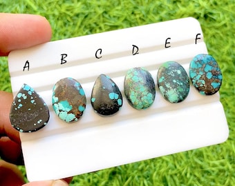 Rare Black Jack Turquoise Cabochon For Jewelry, Natural Black Jack Turquoise Cabochons Loose Gemstone Used for jewelry Making - 36541-36546