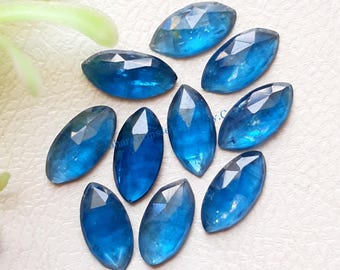 Neon Kyanite Rosecut Marquise Gemstone 10 Pieces Lot | Size : 10X5 MM | AAA+ Natural Neon Kyanite With Flat Back For Handmade Jewelry