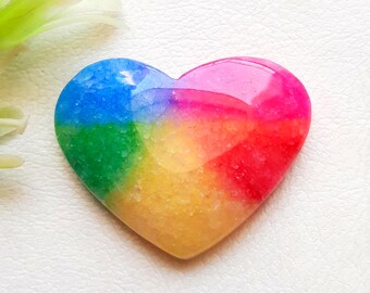 Solar Quartz Heart Shape Cabochon Loose Gemstone, AAA+ Solar Quartz Heart Shape Cabochon For Jewelry Making and Wire Wrap - 23112-23115