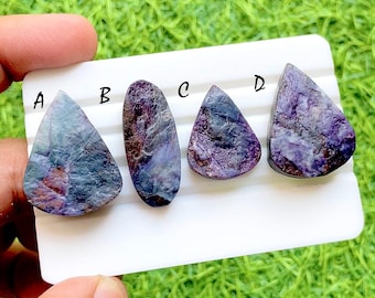 Royal Forest Kammererite Druzy Loose Cabochon For Wire Wrap, AAA+ Natural Purple & Green Sparkle Gemstones For Jewelry Making - 36236-36247