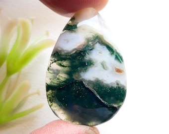 TREE MOSS Agate Cabochon Loose Gemstone For Jewelry Making, AAA+ Natural Tree Moss Agate Cabochon For Wire Wrap - 19653-19656