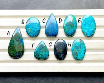 Selected Deep Blue Azurite Cabochon Loose Gemstone For Jewelry Making, AAA+ Natural Deep Blue Azurite Gemstone For Wire Wrap - 34056-34063