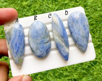 Frozen Sky Blue Kyanite Cabochon For Wire Wrap, Natural Blue Kyanite Loose Gemstones, Icy Kyanite Stones for Jewelry Making - 36868-36871