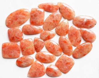 SUNSTONE Cabochon, Wholesale Lot Sunstone Cabochon By Weight With Different Shapes And Sizes Used For Jewelry Making