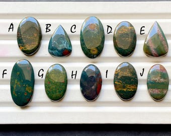 New Blood Stone Cabochon Loose Gemstone For Jewelry Making, AAA+ Natural Blood Stone Cabochon Gemstone For Wire Wrap - 33436-33445