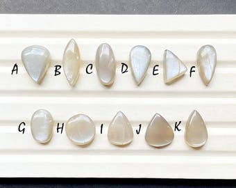 New Grey Moonstone Cabochon Loose Gemstone For Jewelry Making, AAA+ Natural Grey Moonstone For Handmade Jewelry And Wire Wrap - 28514-28524