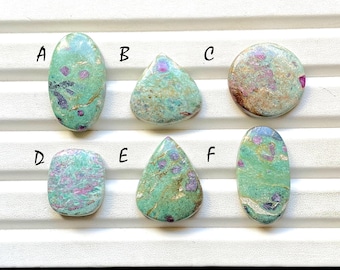 Ruby Fuchsite Cabochon Loose Gemstone For Jewelry Making, AAA+ Natural Ruby Fuchsite Gemstone Cabochon For Wire Wrap- 33007-33012