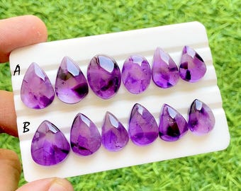 Flawless Trapiche Amethyst Star Cabochon Loose Gemstone 8 Pieces Lot For Handmade Jewelry - Selected Amethyt Lot For Jewelry - 38067-38068