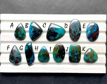 Selected Deep Blue Azurite Cabochon Loose Gemstone For Jewelry Making, AAA+ Natural Deep Blue Azurite Gemstone For Wire Wrap - 31284-31294