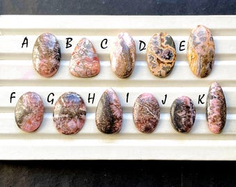 New Textured Rhodochrosite Cabochon Loose Gemstone For Jewelry Making, RARE Natural Rhodochrosite For Wire Wrap - 34665-34675