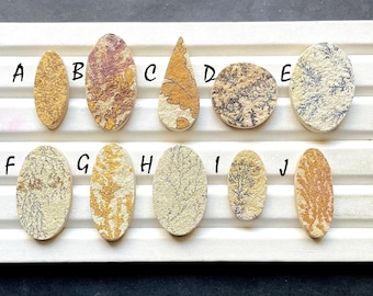 Psilomelane Dendritic Cabochon Loose Gemstone For Jewelry Making, AAA+ Natural Psilomelane Dendritic Cabochon For Wire Wrap - 33334-33343