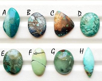 Natural Tibetan Turquoise Cabochon Loose Gemstone For Jewelry Making, AAA+ Tibetan Turquoise For Handmade Jewelry & Wire Wrap - 23686-23693