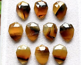 Montana Agate Rose Cut Fancy Pear With Flat Back Gemstone 10 Pieces Lot | Size : 10X14 MM | AAA+ Montana Agate Used For Jewelry Making