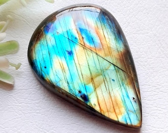 BIG Multi Labradorite Cabochon Loose Gemstone, Top Quality AAA+ Multi Labradorite Cabochon Gemstone For Jewelry Making, Pendant- 10341