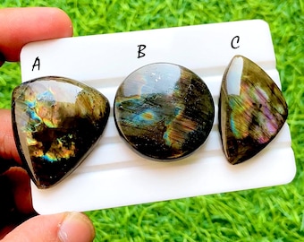 Big Finland Spectrolite Labradorite Cabochon Loose Gemstone, AAA+ Spectrolite Labradorite For Handmade Jewelry and Wire Wrap - 34882-34884
