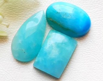New Smithsonite Cabochon Loose Gemstone 3 Pcs Lot For Jewelry Making | Size : 25-20 MM | Natural Smithsonite For Handmade Jewelry - 18449